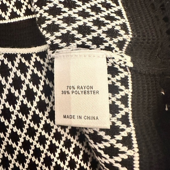 St. John Sport Collection black/white Pointelle Mesh Knit Stripe Dress,small - Picture 10 of 12